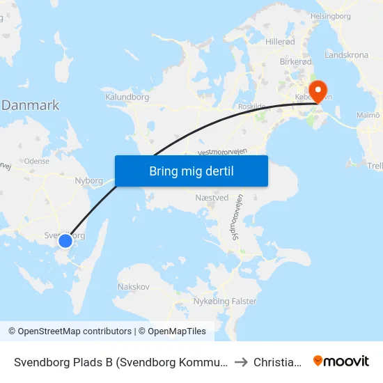 Svendborg Plads B (Svendborg Kommune) to Christiania map