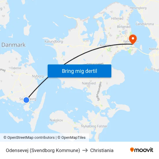 Odensevej (Svendborg Kommune) to Christiania map
