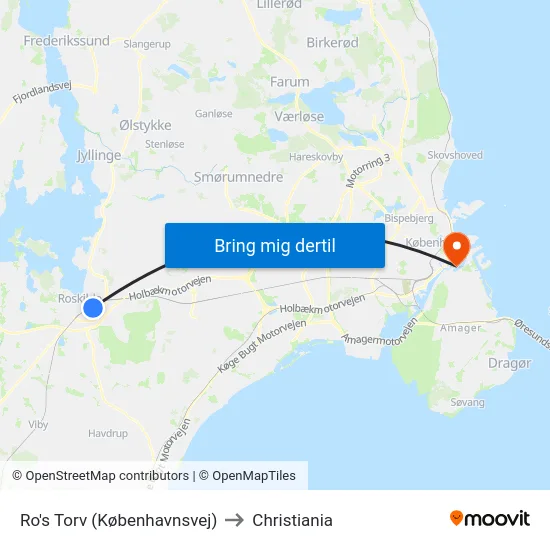 Ro's Torv (Københavnsvej) to Christiania map