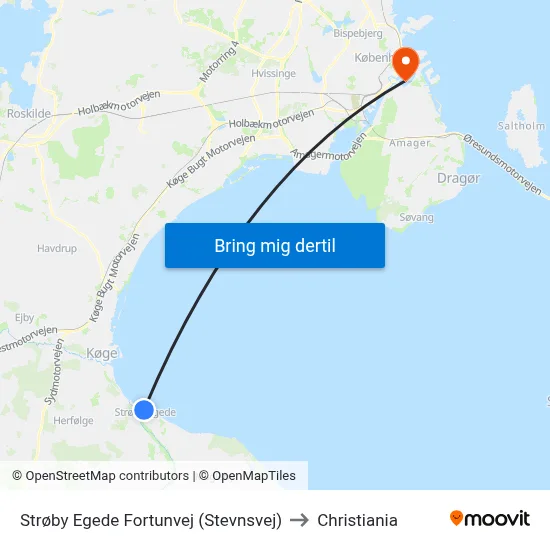 Strøby Egede Fortunvej (Stevnsvej) to Christiania map