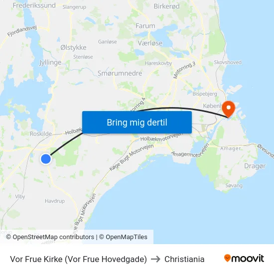 Vor Frue Kirke (Vor Frue Hovedgade) to Christiania map