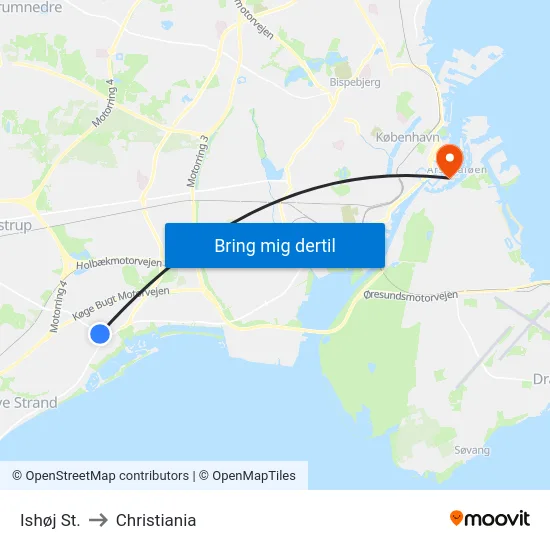 Ishøj St. to Christiania map