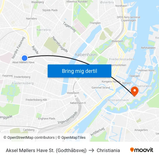 Aksel Møllers Have St. (Godthåbsvej) to Christiania map