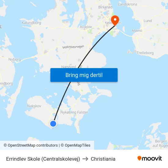 Errindlev Skole (Centralskolevej) to Christiania map