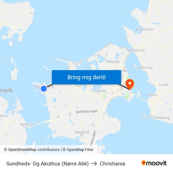 Sundheds- Og Akuthus (Nørre Allé) to Christiania map