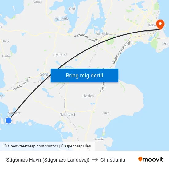 Stigsnæs Havn (Stigsnæs Landevej) to Christiania map
