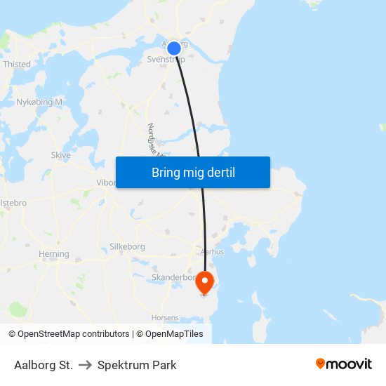Aalborg St. to Spektrum Park map
