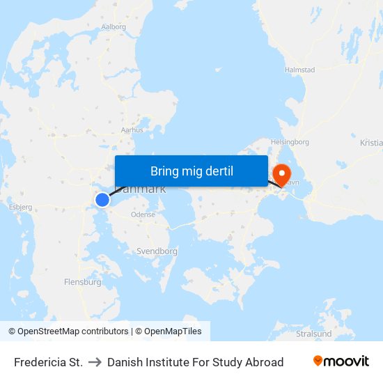 Fredericia St. to Danish Institute For Study Abroad map