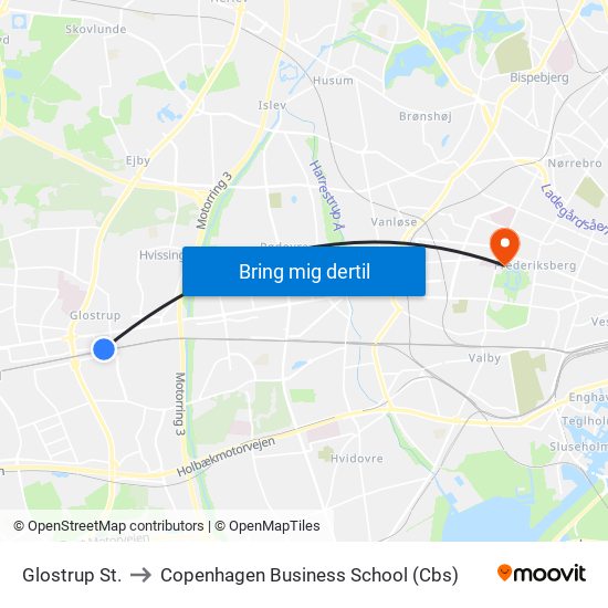 Glostrup St. to Copenhagen Business School (Cbs) map