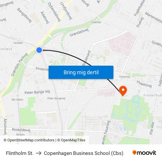 Flintholm St. to Copenhagen Business School (Cbs) map