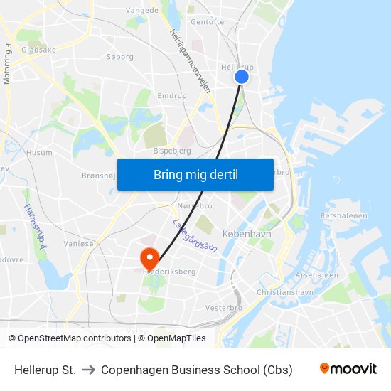 Hellerup St. to Copenhagen Business School (Cbs) map