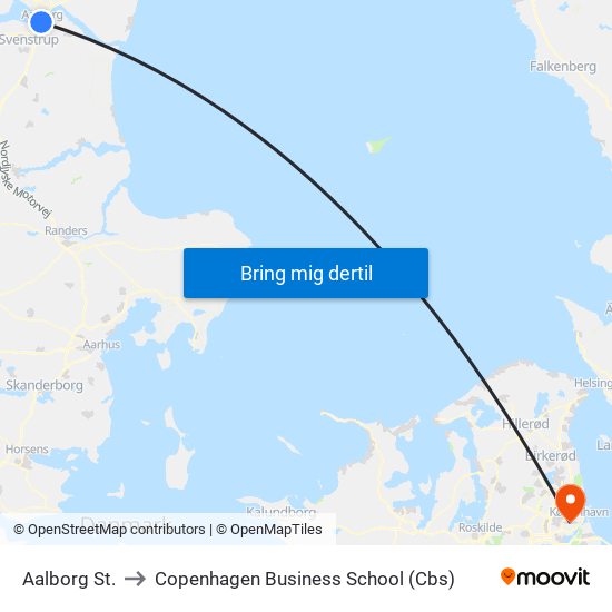 Aalborg St. to Copenhagen Business School (Cbs) map