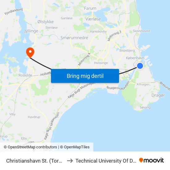 Christianshavn St. (Torvegade) to Technical University Of Denmark map