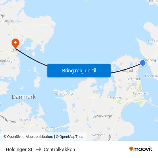 Helsingør St. to Centralkøkken map
