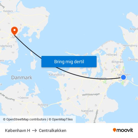 København H to Centralkøkken map
