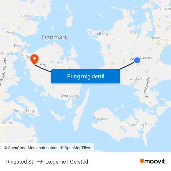 Ringsted St. to Lægerne I Gelsted map