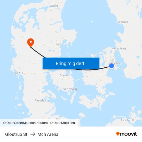 Glostrup St. to Mch Arena map