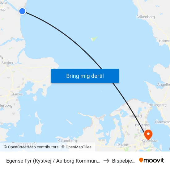 Egense Fyr (Kystvej / Aalborg Kommune) to Bispebjerg map