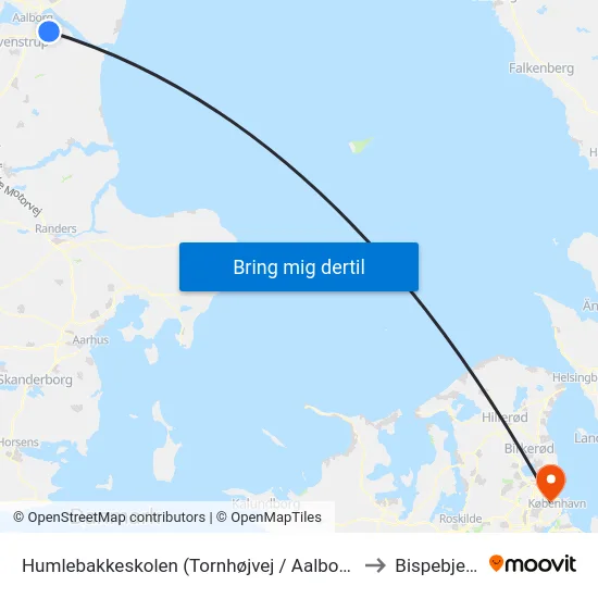 Humlebakkeskolen (Tornhøjvej / Aalborg) to Bispebjerg map