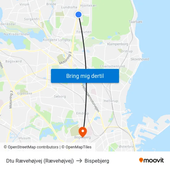 Dtu Rævehøjvej (Rævehøjvej) to Bispebjerg map