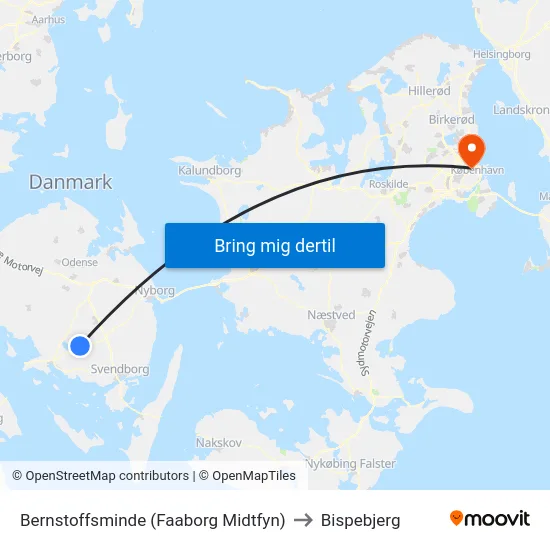 Bernstoffsminde (Faaborg Midtfyn) to Bispebjerg map
