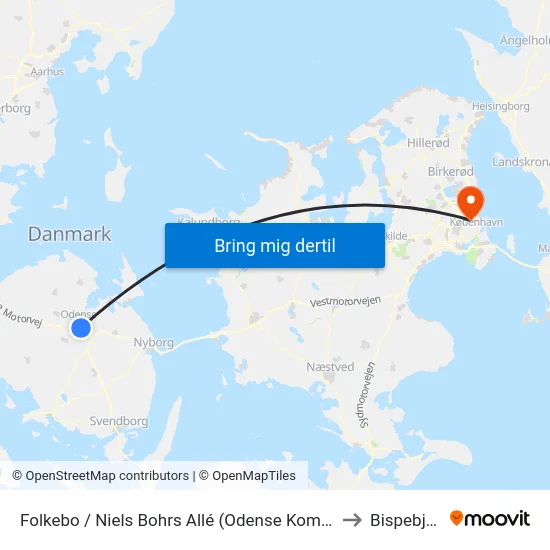 Folkebo / Niels Bohrs Allé (Odense Kommune) to Bispebjerg map