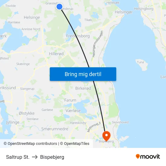 Saltrup St. to Bispebjerg map