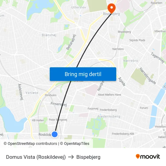 Domus Vista (Roskildevej) to Bispebjerg map