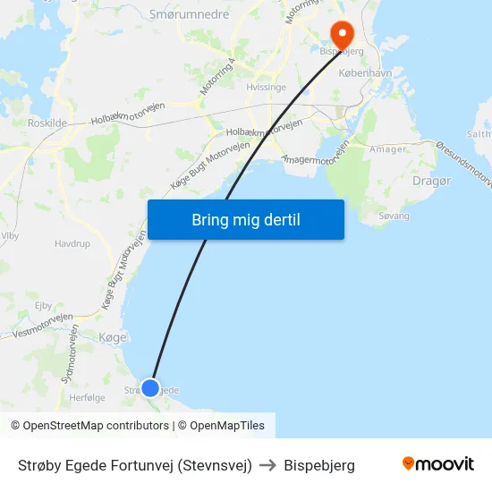 Strøby Egede Fortunvej (Stevnsvej) to Bispebjerg map