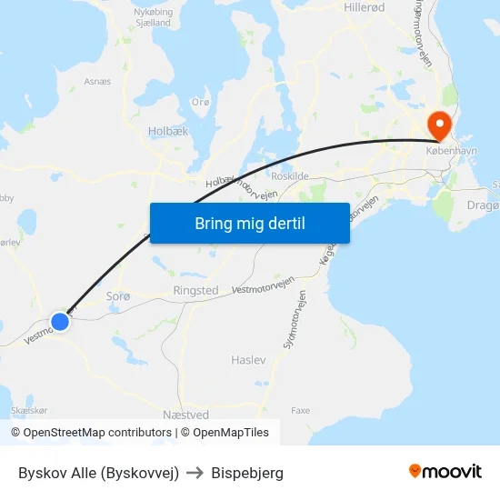 Byskov Alle (Byskovvej) to Bispebjerg map