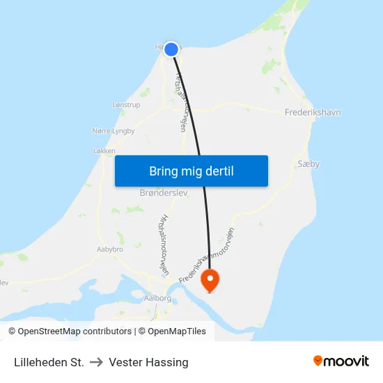 Lilleheden St. to Vester Hassing map