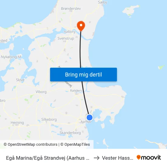 Egå Marina/Egå Strandvej (Aarhus Kom) to Vester Hassing map