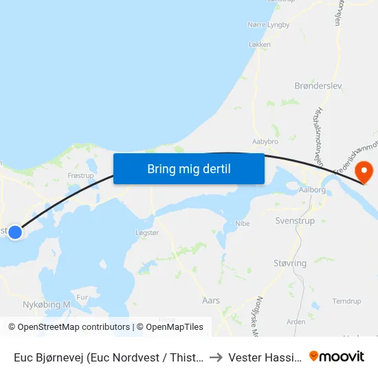 Euc Bjørnevej (Euc Nordvest / Thisted) to Vester Hassing map