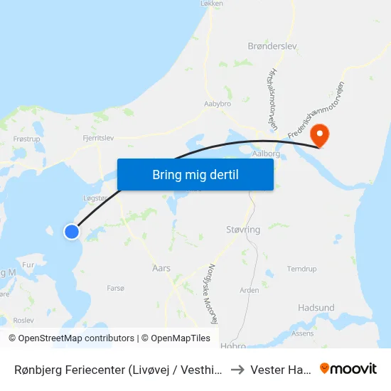 Rønbjerg Feriecenter (Livøvej / Vesthimm. Komm.) to Vester Hassing map