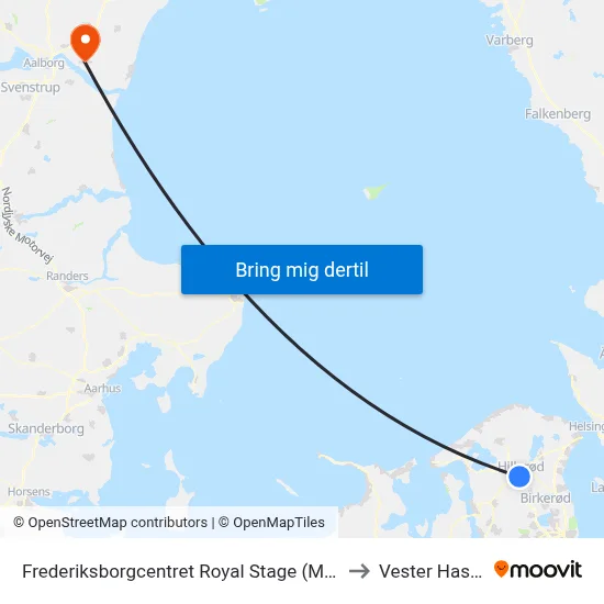Frederiksborgcentret Royal Stage (Milnersvej) to Vester Hassing map