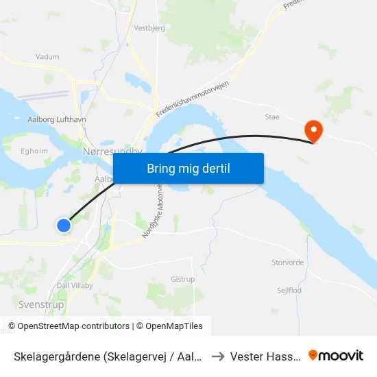 Skelagergårdene (Skelagervej / Aalborg) to Vester Hassing map