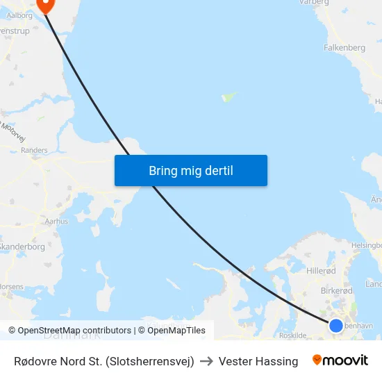 Rødovre Nord St. (Slotsherrensvej) to Vester Hassing map