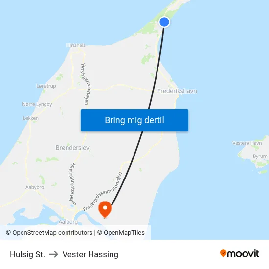 Hulsig St. to Vester Hassing map