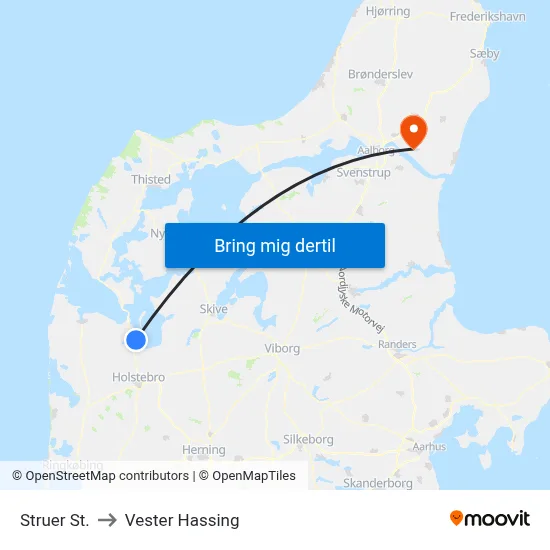 Struer St. to Vester Hassing map