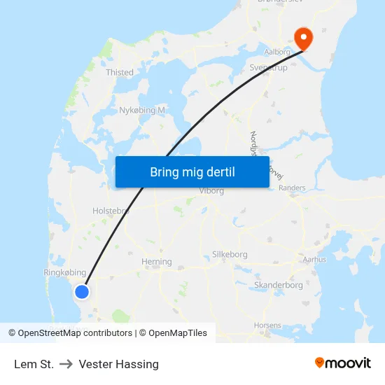 Lem St. to Vester Hassing map