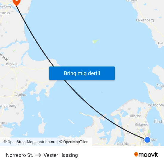Nørrebro St. to Vester Hassing map