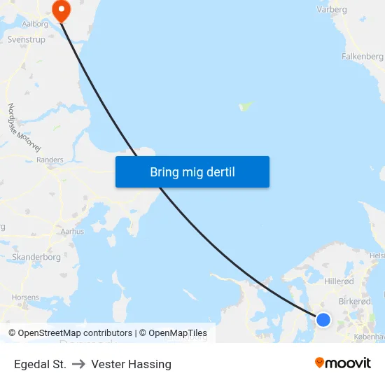 Egedal St. to Vester Hassing map