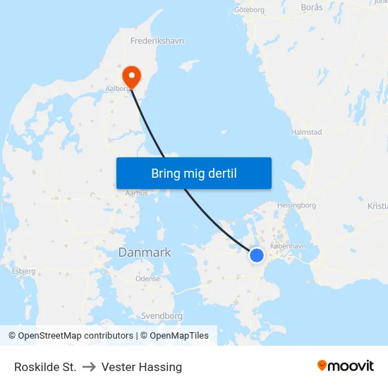 Roskilde St. to Vester Hassing map