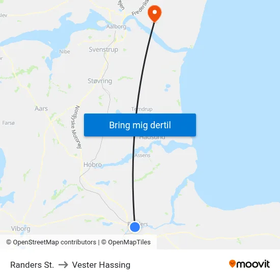 Randers St. to Vester Hassing map