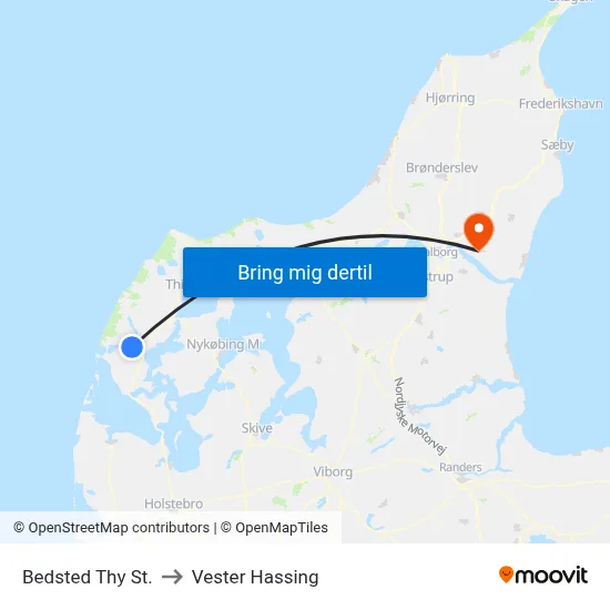 Bedsted Thy St. to Vester Hassing map