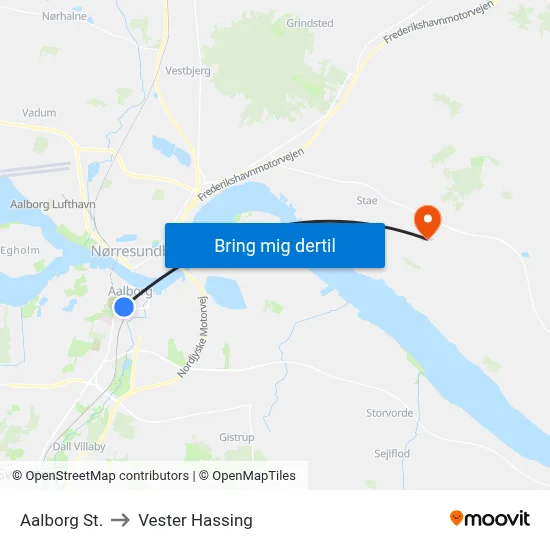 Aalborg St. to Vester Hassing map
