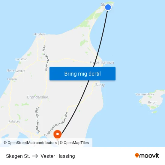 Skagen St. to Vester Hassing map