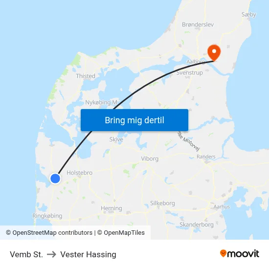 Vemb St. to Vester Hassing map