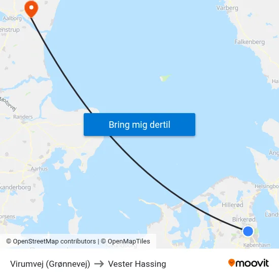 Virumvej (Grønnevej) to Vester Hassing map