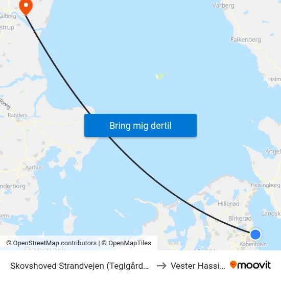 Skovshoved Strandvejen (Teglgårdsvej) to Vester Hassing map
